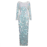 High End Sequined Light Luxury One Shoulder Dress Cocktail Host Annual Meeting